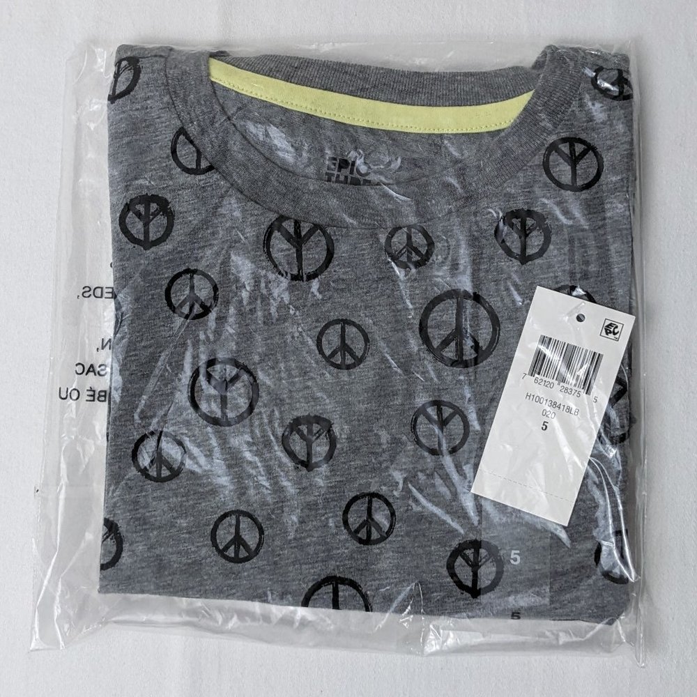 3 for $20 NWT Epic Threads Grey Peace Tee Sz 5T